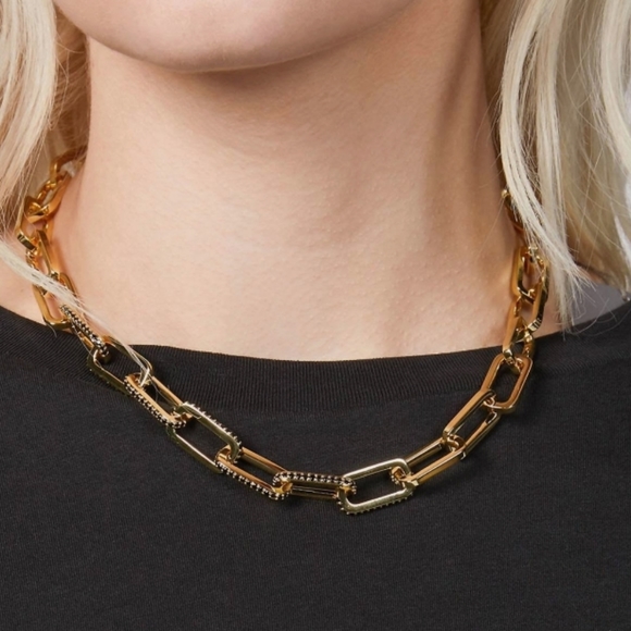 F+H Studios - Dylan Gemstone Link Necklace in Gold New